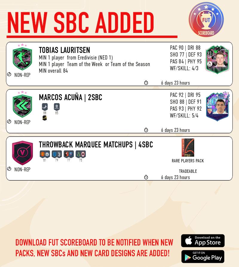 Fut Scoreboard on X: 🧩 NEW SBC ADDED 🧩 / X