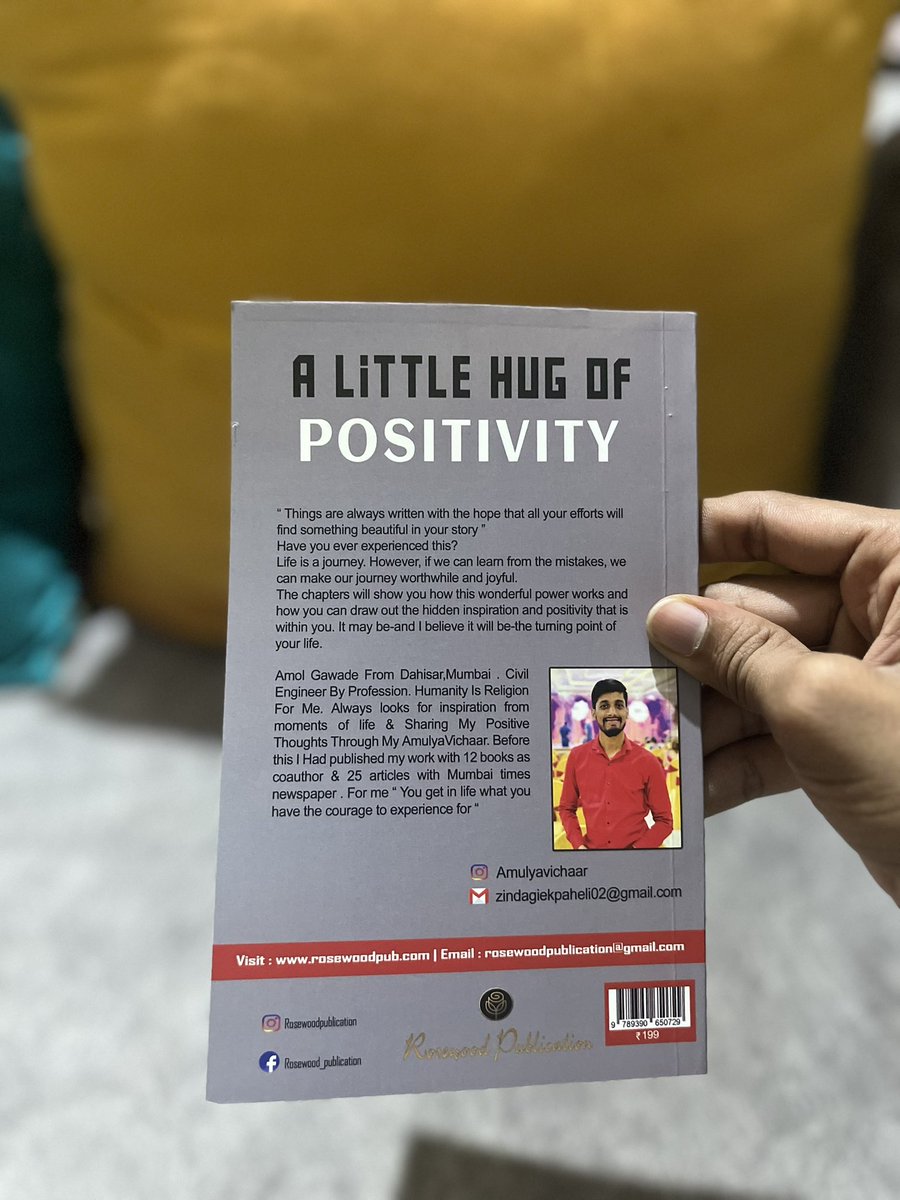 sunofmom's tweet image. 1st Solo book as Author is published ❤️
.@AmulyaVichaar 
Book is available online for order ⬇️
amazon.in/dp/B0CB8Q63G4?…
.
#1stbook #amulyavichaar  #author #writer #alittlehugofpositivity #writingcommunity #solobook #blessing #adaytoremember #writing