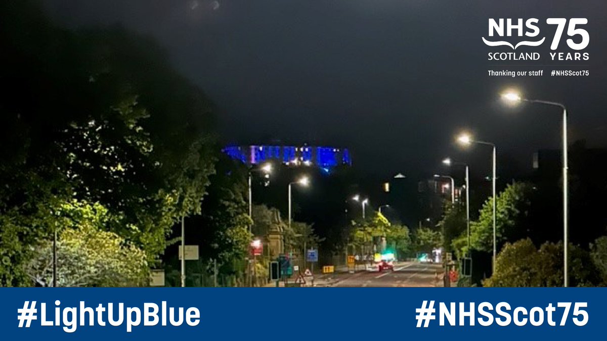 A huge thank you to all the buildings, landmarks, and monuments who chose to #LightUpBlue or hold a light show to mark the 75th Anniversary of the NHS this week. Keep sharing your pictures using #NHSScot75 and #LightUpBlue