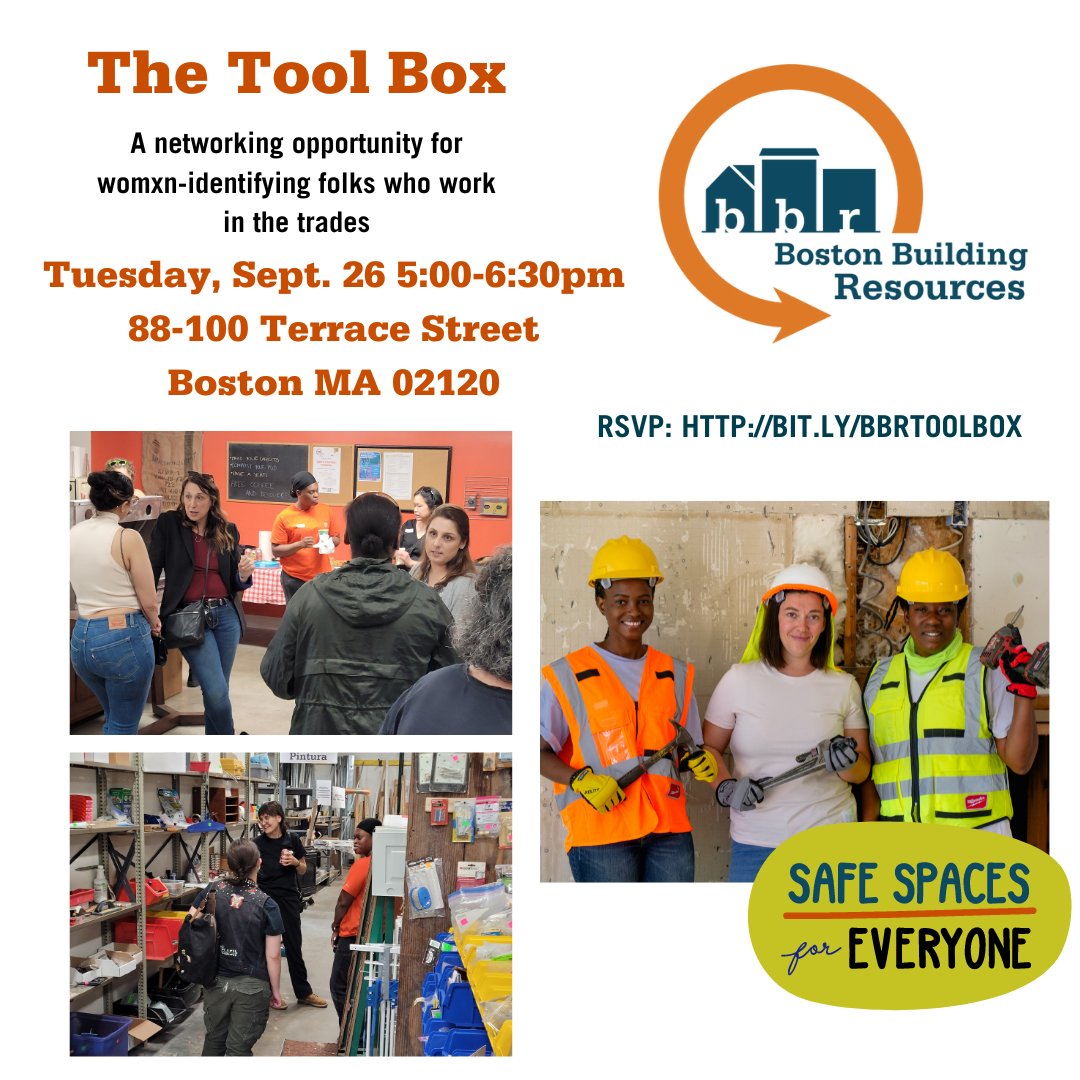 BBR is hosting the second iteration of our Tool Box event. Tell a friend to tell a friend! It's FREE to join us &amp; all are welcomed. bit.ly/bbrtoolbox #supportwomen #supportwomxn #womenempowerment #tradeswomxn #tradeswomen #womeninconstruction #skilledtrades #tradielady