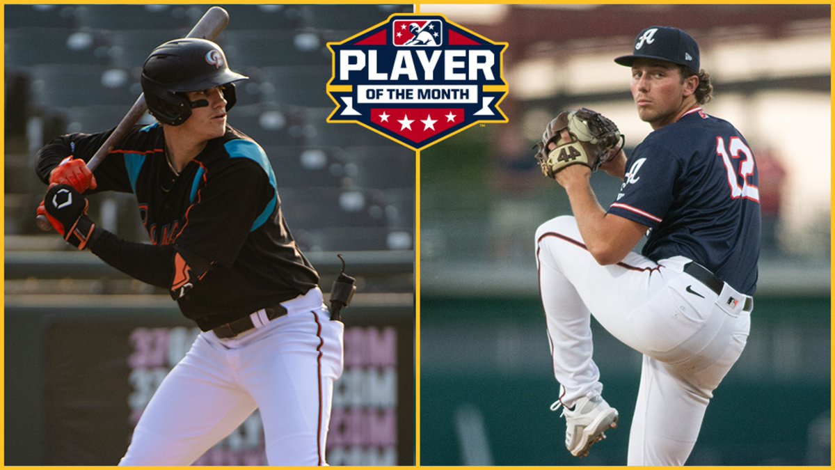MiLB's tweet photo. #Dbacks No. 3 prospect Brandon Pfaadt and #Orioles No. 7 prospect Coby Mayo headline June's Minor League Players of the Month.

Full list of winners: https://t.co/R4VTrpdfxQ https://t.co/V1WbMXhmzB