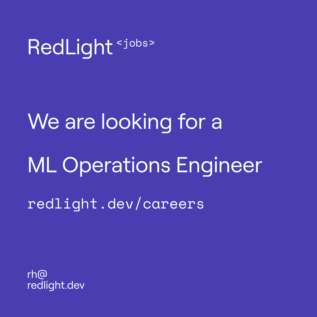 redlightdev's tweet photo. Calling all talented MLOps Engineers! 🧠

Ready to rock the healthcare tech world with us? Join RedLight and be part of our cutting-edge machine learning workflows! 🌟

Apply now at https://t.co/bY4fVw2xEB and let’s shape the future of healthcare tech together! 🚀 https://t.co/Gbxg2NLQ7B