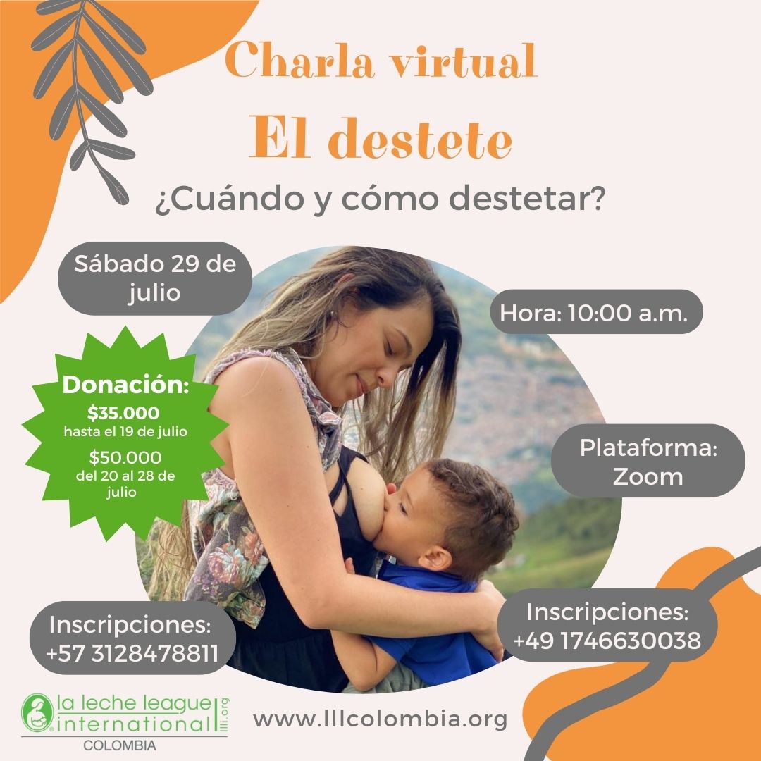 LLLColombia's tweet photo. ¿Pensando en destetar?🤔

ℹ️Esta es tu oportunidad para recibir información y apoyo en este importante proceso.

Conéctate con las líderes voluntarias de la Liga de la Leche Colombia para hablar de lactancia más allá del año y destete. https://t.co/2hBT3liBZu