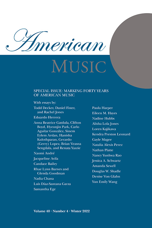misterdfister's tweet photo. American Music no. 40, issue 4, "Marking Forty Years of American Music" is here! Officially a published academic author! And proud to be in the company of so many diverse, amazing colleagues in American music studies. You'll want to read 👏🏼every 👏🏼essay👏🏼 https://t.co/c7XnK6Pw0t