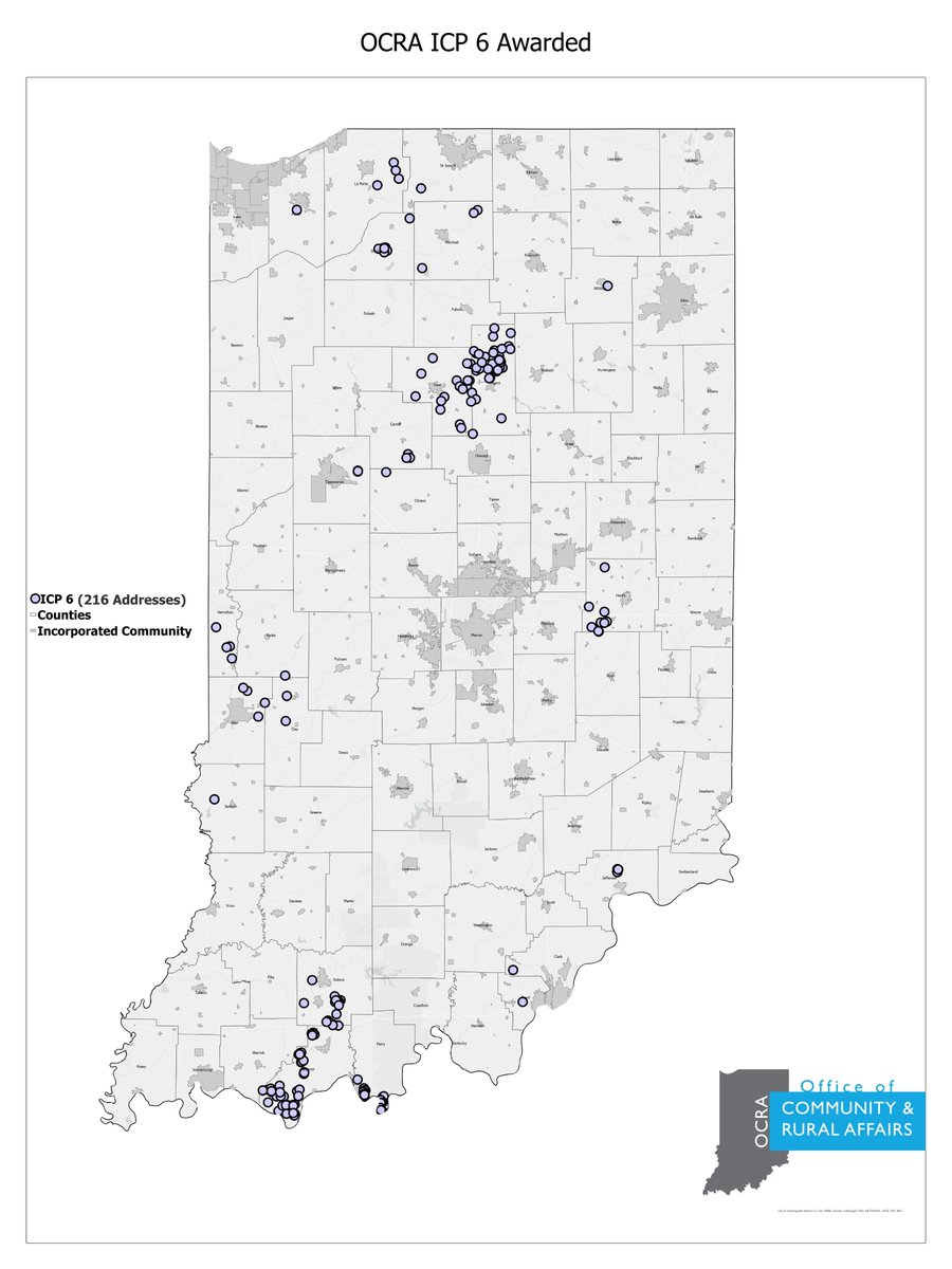 .<a href="/LGSuzanneCrouch/">Lt. Gov. Suzanne Crouch</a> and OCRA announced more than 200 addresses will gain access to high-speed broadband as a result of $898,075 awarded in the sixth round of the Indiana Connectivity Program.

For more information, read the release here: bit.ly/ICP_Round6.