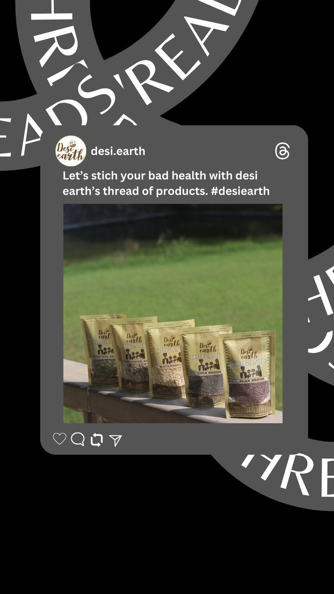 Let’s stich your bad health with desi earth’s thread of products.

#desiearth #switchtoorganic #threads #healthylife #farm2fork #farmorganic