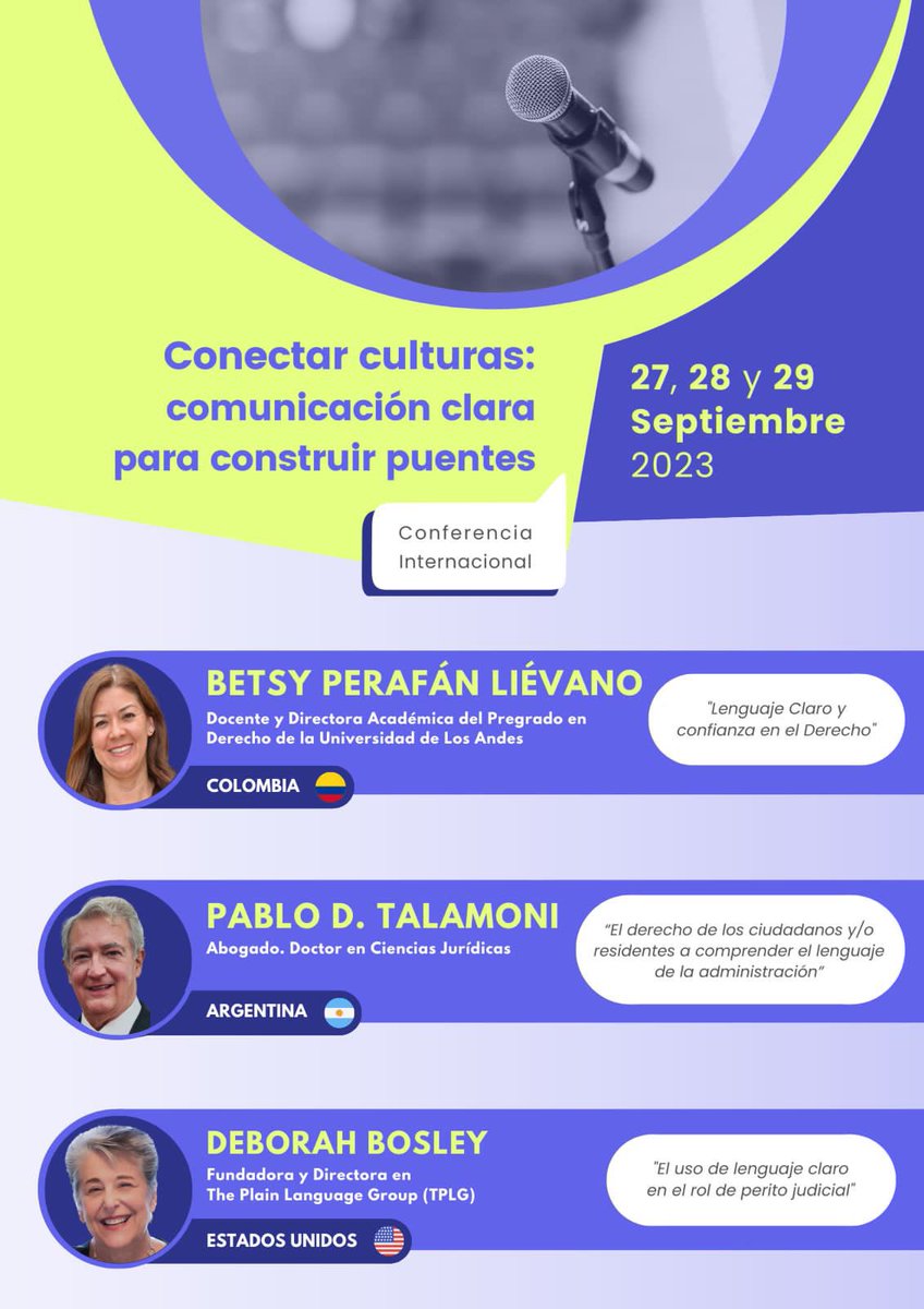 🥁Te seguimos contando quiénes expondrán en la 🏛️conferencia #Plain2023 #LenguajeClaro 

¡Es un orgullo la calidad de profesionales que nos acompañarán!

🗓️Hoy es el turno de: Betsy Perafan, <a href="/Talamonipablo/">Pablo Talamoni</a> y Débora Bosley

👩🏻‍💻✍️➕ℹ️ acortar.link/5cH69N