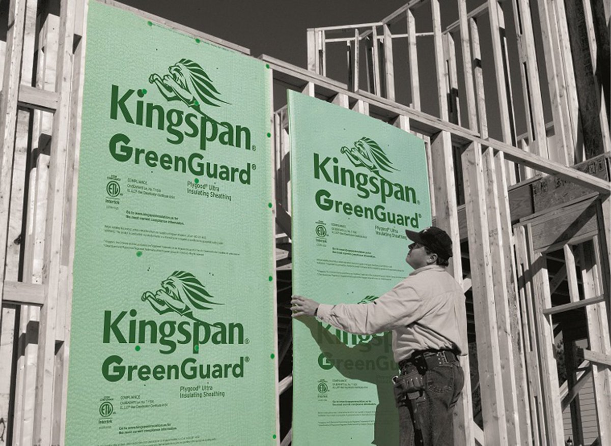 With minimal water absorption and dimensional stability to provide a thermal break over wood studs, our GreenGuard Plygood Ultra Sheathing is designed to be used in non-structural wall areas as sheathing and insulation. 
 
👉 Discover more: bit.ly/43KxneV