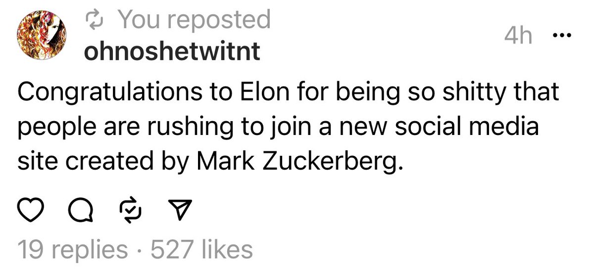 samantharonson's tweet image. Lol @OhNoSheTwitnt #RIPTwitter #Threads