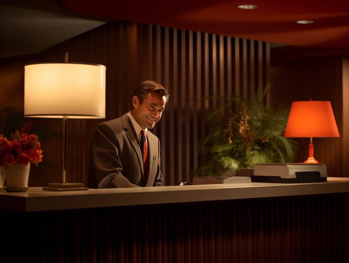 ztwalsh's tweet photo. The hotel was known for its premium finishes and its attentive staff…

#hotels #hotel #travel #luxury #70s #retro #vintage #ai #aiart #aiartcommunity #aiphotography #midjourney #midjourneyart https://t.co/vx99pMJkCE