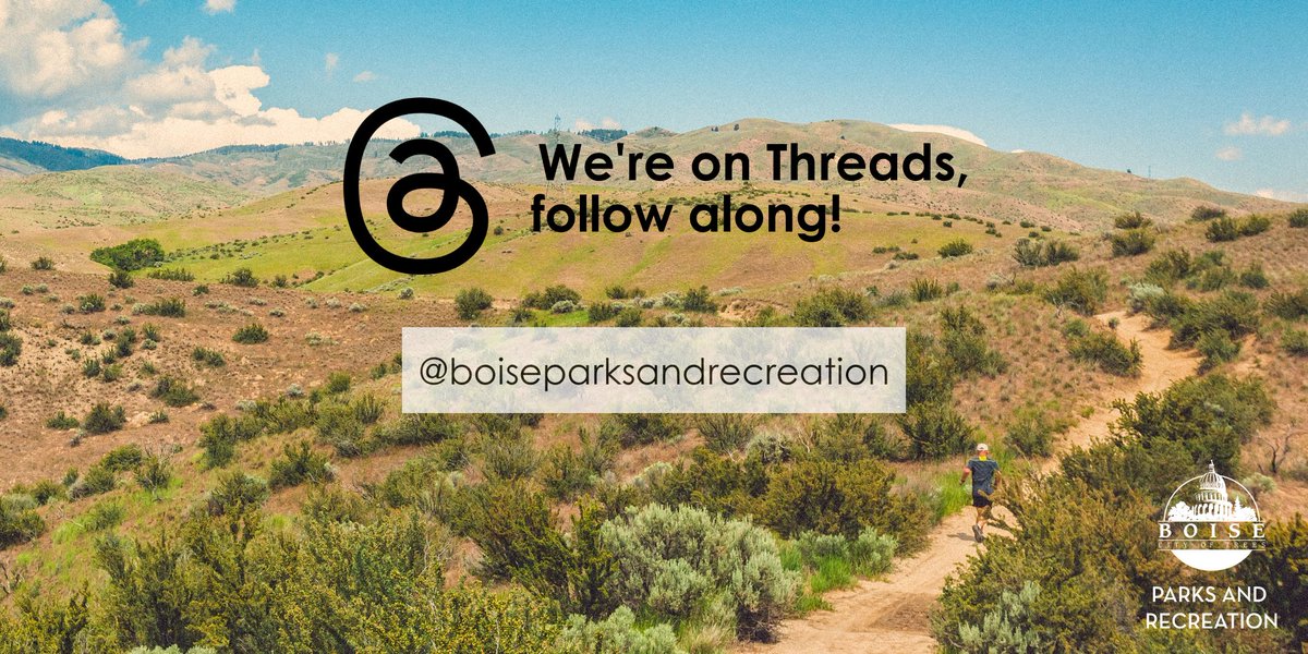 Follow our official Boise Parks and Recreation account🧵 We're still here, too!