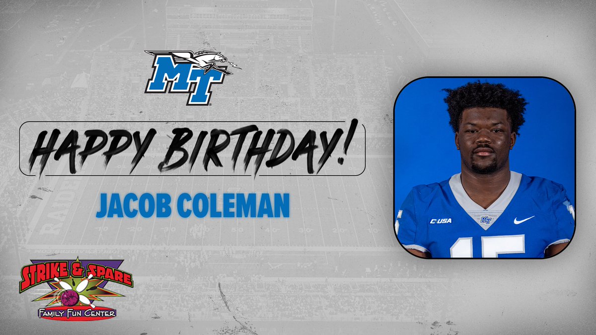 Like to wish Jacob Coleman (<a href="/thecoleman33/">Jacob Coleman</a>) a happy birthday!! 🥳🎉🎂

#BlueRaiders | #EATT