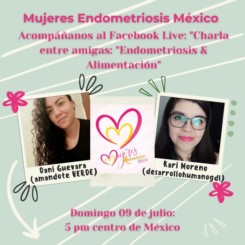 Live a través de la página de fb de Mujeres Endometriosis  México  Domingo 09 de Julio 5:00 pm Goran centro de México 

@MujeresEndomet1 

#endometriosis #endometriosismexico #yosoy1de10
#endo #endosister #dolorcronico #dolorcronicopelvico #visibilidad #visibilidadendometriosis