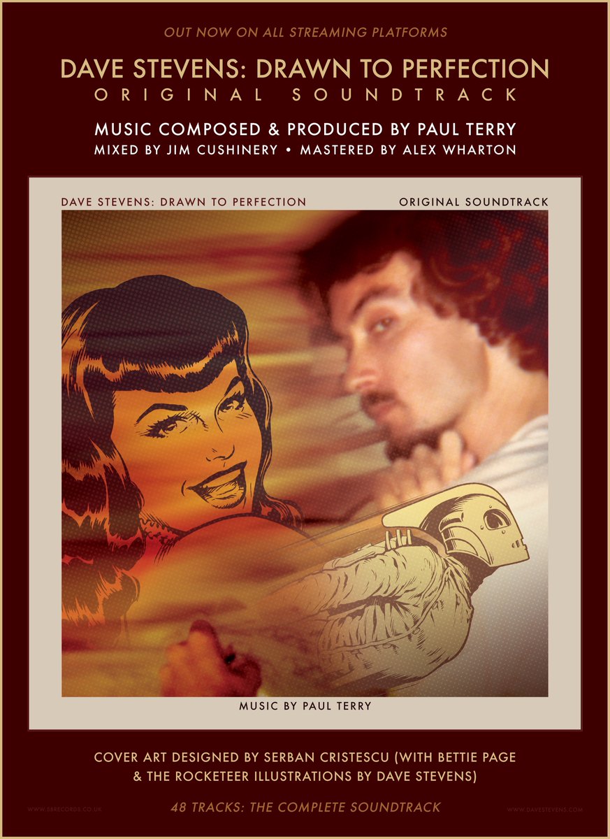 My original score from DAVE STEVENS: DRAWN TO PERFECTION is out now: lnk.to/PT_DaveStevens…
(Mixer: Jim Cushinery | Mastering: Alex Wharton @AbbeyRoad)
I loved crafting music inspired by Dave's art & stories told by @RocketeerTrust @AH_AdamHughes @DavidHMandel @MLSanapo & more.