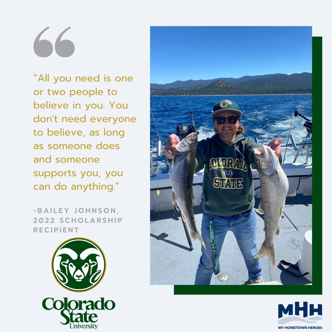 Shout out to 2022 recipient Bailey Johnson! Bailey is a Neuroblastoma survivor now attending CSU for human development and family studies. An avid football fan, Bailey hopes to be a director of football operations in the future. But he likes the NHL, too! Congrats, Bailey! #wow
