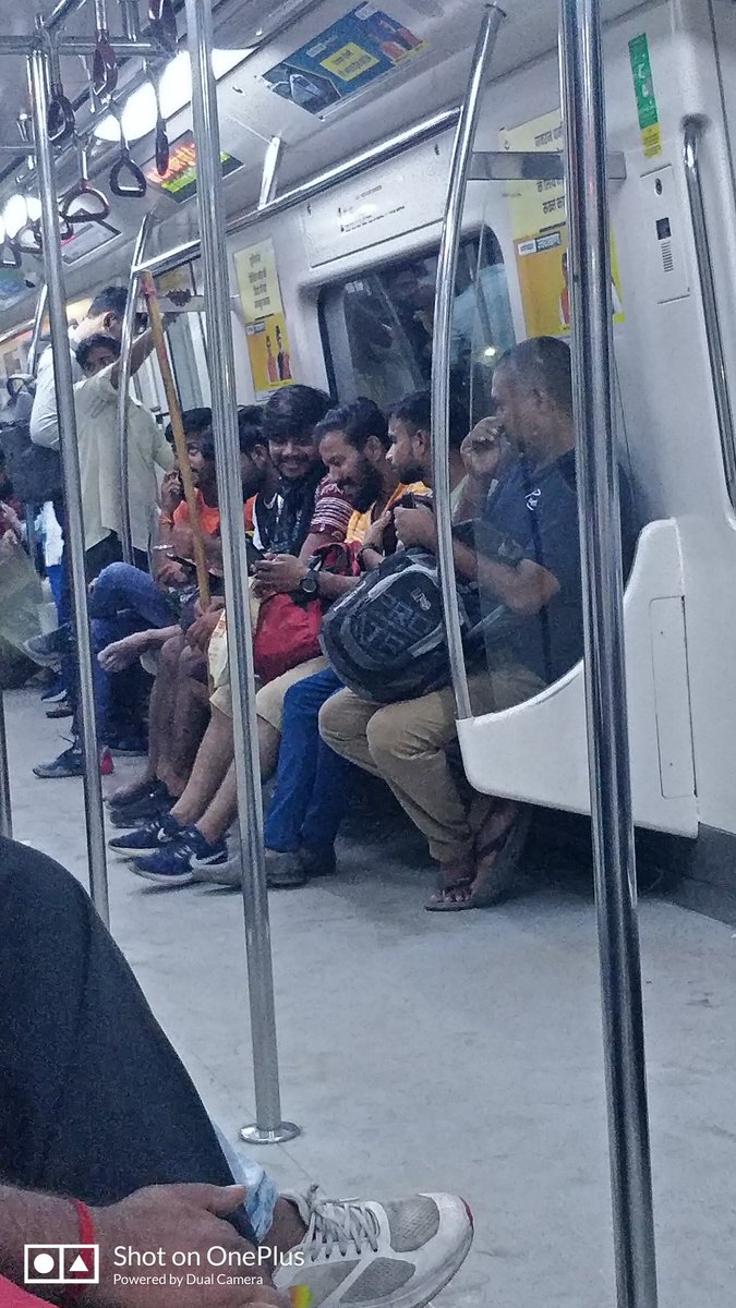 Dear <a href="/OfficialDMRC/">Delhi Metro Rail Corporation</a>  some people are making nuisance inside metro in form of kawadiya's and making sound unbearable to other passengers.
Metro going towards kashmiri gate from kalkaji mandir. Please acknowledge it. And make necessary action.