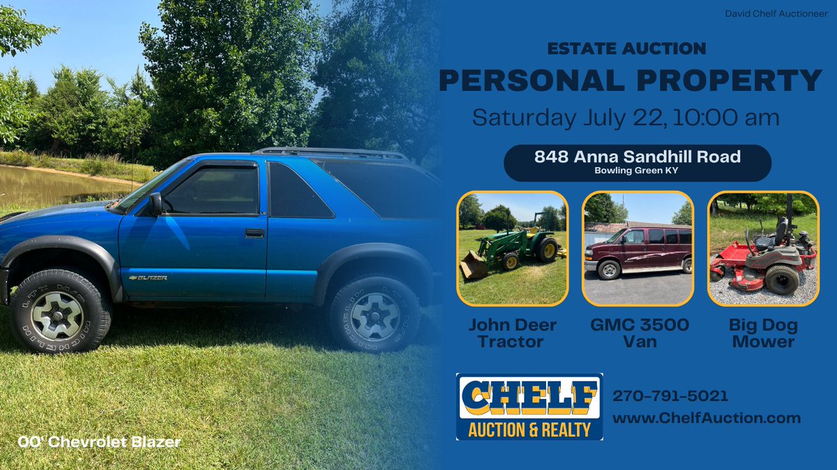 ChelfDavid's tweet photo. This will be a live on-site auction. For a complete list of personal property go to https://t.co/81ed0bsVmf https://t.co/n05JNYd0hg