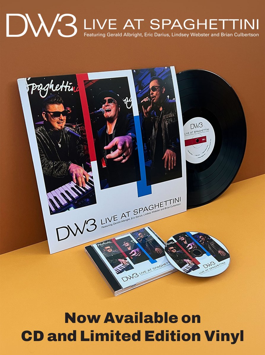 spaghettinisb's tweet photo. We're continuing our 35th anniversary celebration with the release of a new @DW3music live album on CD and Limited Edition 12" Vinyl. "Live at Spaghettini". With special guests @GAAlbright, @ericdarius, @LWBMusic &amp; @brianculbertson 
Get it now at: https://t.co/KyNkhJQCRh https://t.co/WiAOStXPaV