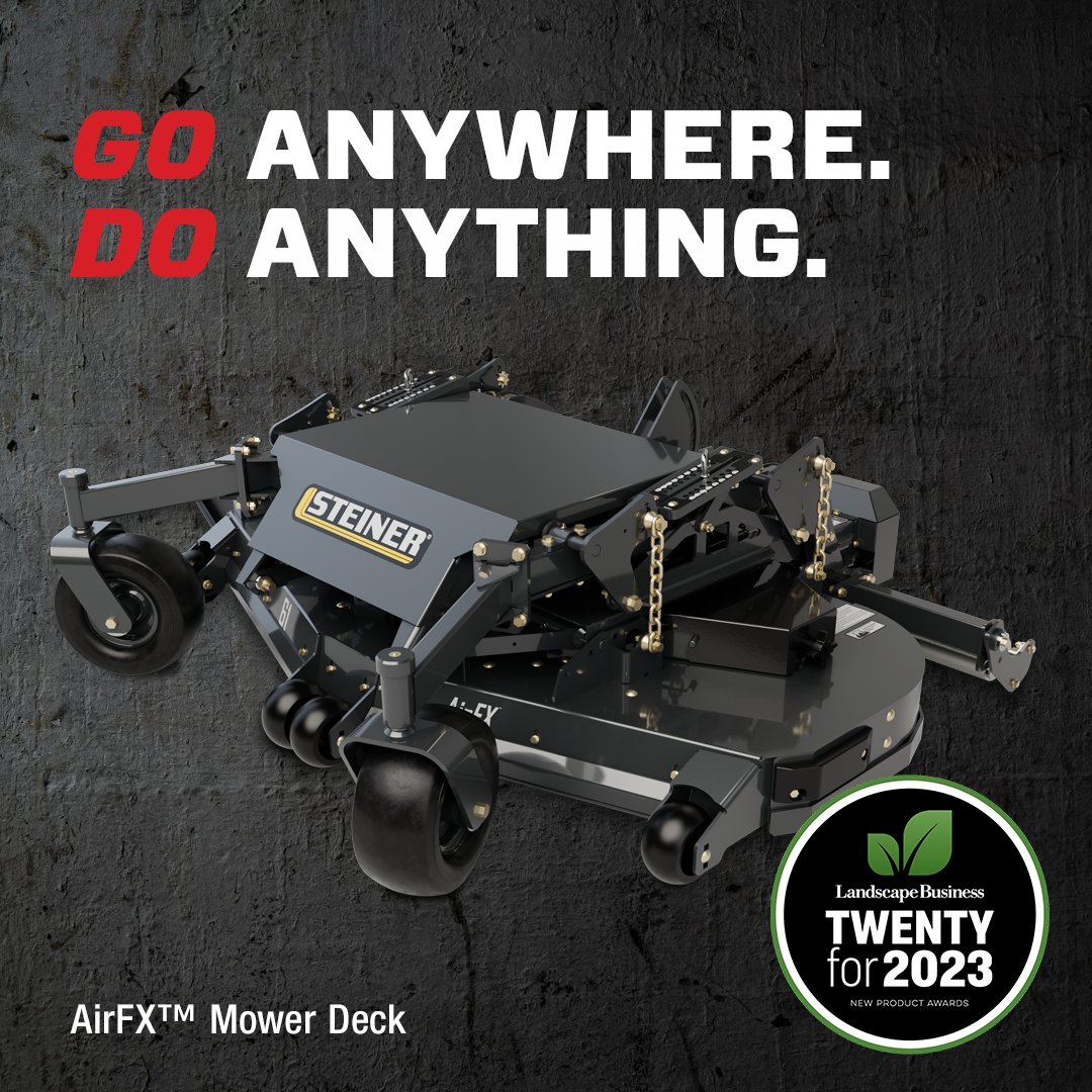 SteinerTurf's tweet photo. We're excited to share that we are one of twenty selected for the Landscape Business New Product Awards! #Steiner #Steiner450 #SteinerTractor
Learn more about our AirFXβ’ Mower Deck in the full article π https://t.co/5FcOZtqOpK https://t.co/lHyop0ygKe