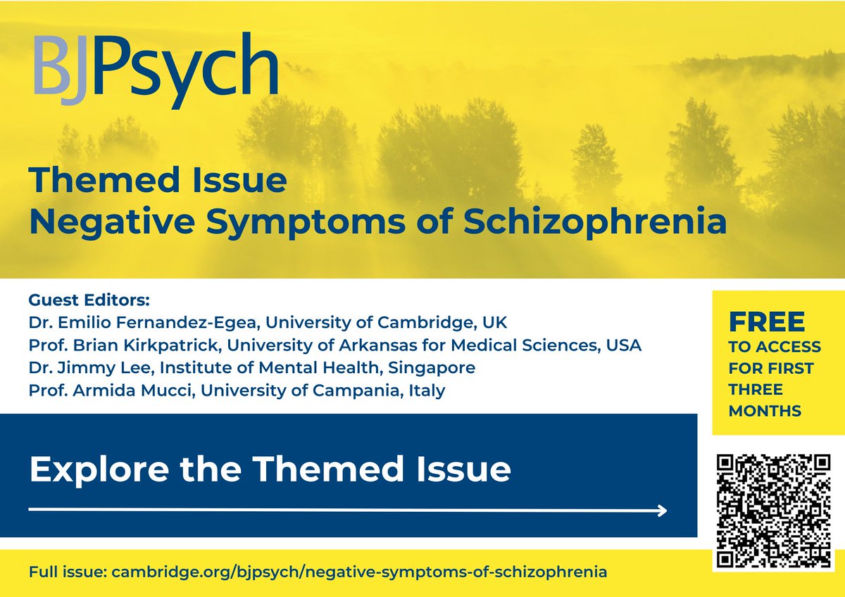 TheBJPsych's tweet photo. 🚨FIVE MINUTES TO GO🚨

We're getting ready #RCPsychIC BJPsych themed issue 2023: negative symptoms of schizophrenia with guest editors @EFernandezEgea @Jimmy_Lee_CK @Miarda89 &amp; Brian Kirkpatrick

The themed issue is now live https://t.co/H8Lxciv3f1 🎉

@CambUP_Psych @rcpsych https://t.co/0zZYrDdwGn