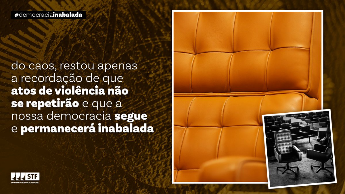 trtsp2's tweet image. O Poder Judiciário defende a democracia. #DemocraciaInabalada

#Brasil #Sociedade #Democracia #Cidadania #STF #STJ #TRT2  #PoderLegislativo #PalácioDoPlanalto #PoderExecutivo #PoderJudiciário  #TrêsPoderes #Todas #Todos #TRT2Acessível #PraCegoVer