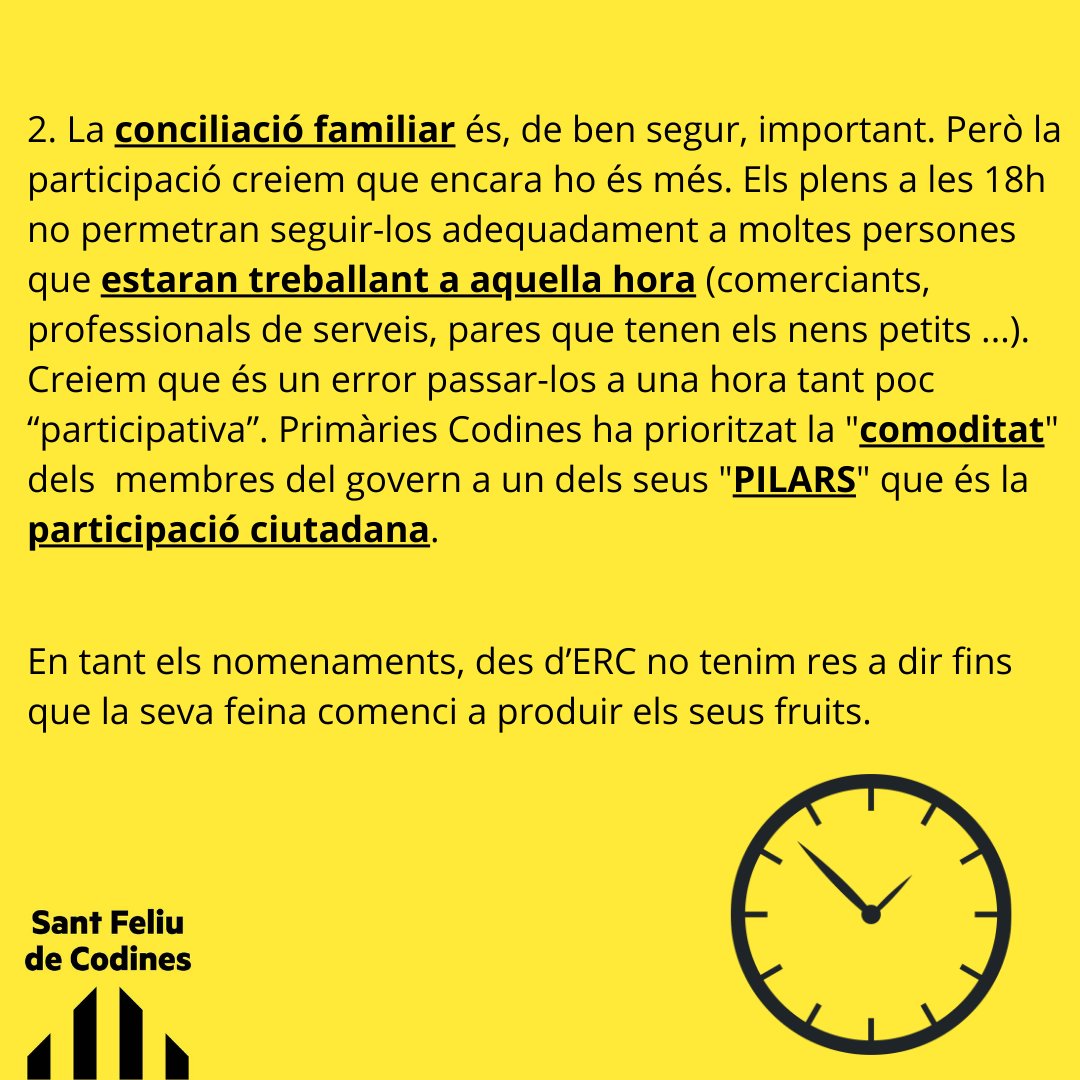 ERC_SantFeliu's tweet photo. Després del ple extraordinari d'ahir volem fer les següents reflexions:

📌El nou sou del govern, és molt alt. Utilitzaran uns recursos que no tenen

📌La nova hora dels plens no està pensada per la gent que treballa (comerciants, professionals,...) per tant, és poc participativa https://t.co/8NXotHj8cp