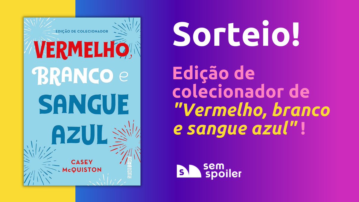 semspoiler_'s tweet photo. 🦃 SORTEIO ESPECIAL 🦃

Quer ganhar uma edição de colecionador de "Vermelho, branco e sangue azul"? Basta seguir as regras:

-Siga o @semspoiler_ e a @editoraseguinte;
-Dê RT (sem comentário) neste tweet.

Resultado: 07/07. Dois ganhadores. Boa sorte. 🍀 https://t.co/u5GCIQuFvo