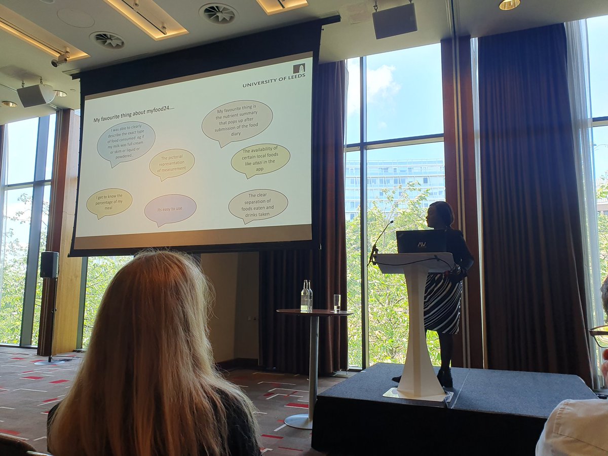 JanetCade's tweet photo. @ChinweUzokwe presenting her theme leading talk on developing a food database for West African foods @myfood24 #NSSummer23 @FoodSciLeeds https://t.co/tkHFMgOJNJ
