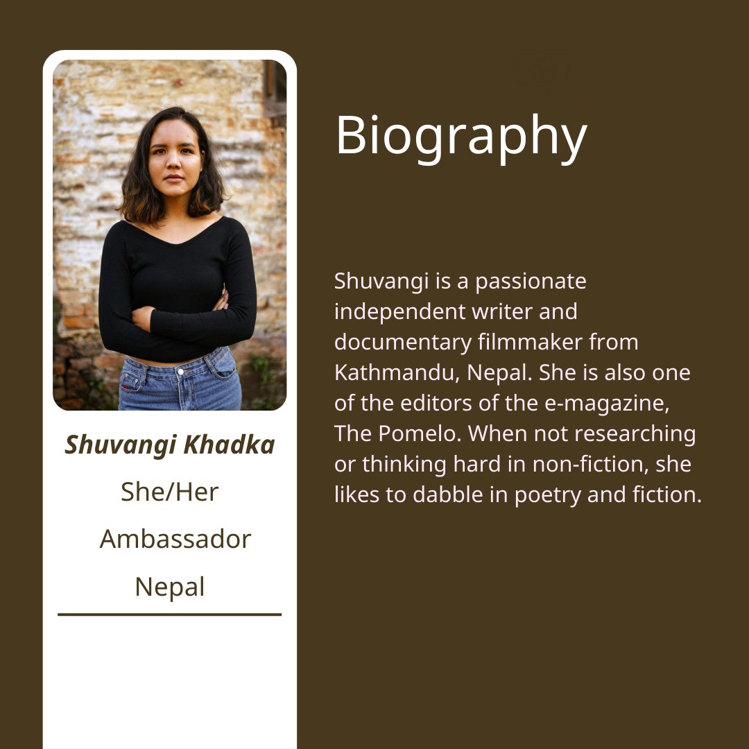 📣Introducing our third ambassador for the ambassador program, Shuvangi Khadka!

Shuvangi is a creative powerhouse, and we’re excited to have her on board.

Welcome, Shuvangi! 🙌

#ambassadorprogramme #Leadership #Networking #Welcome #ChangeMakers #Support