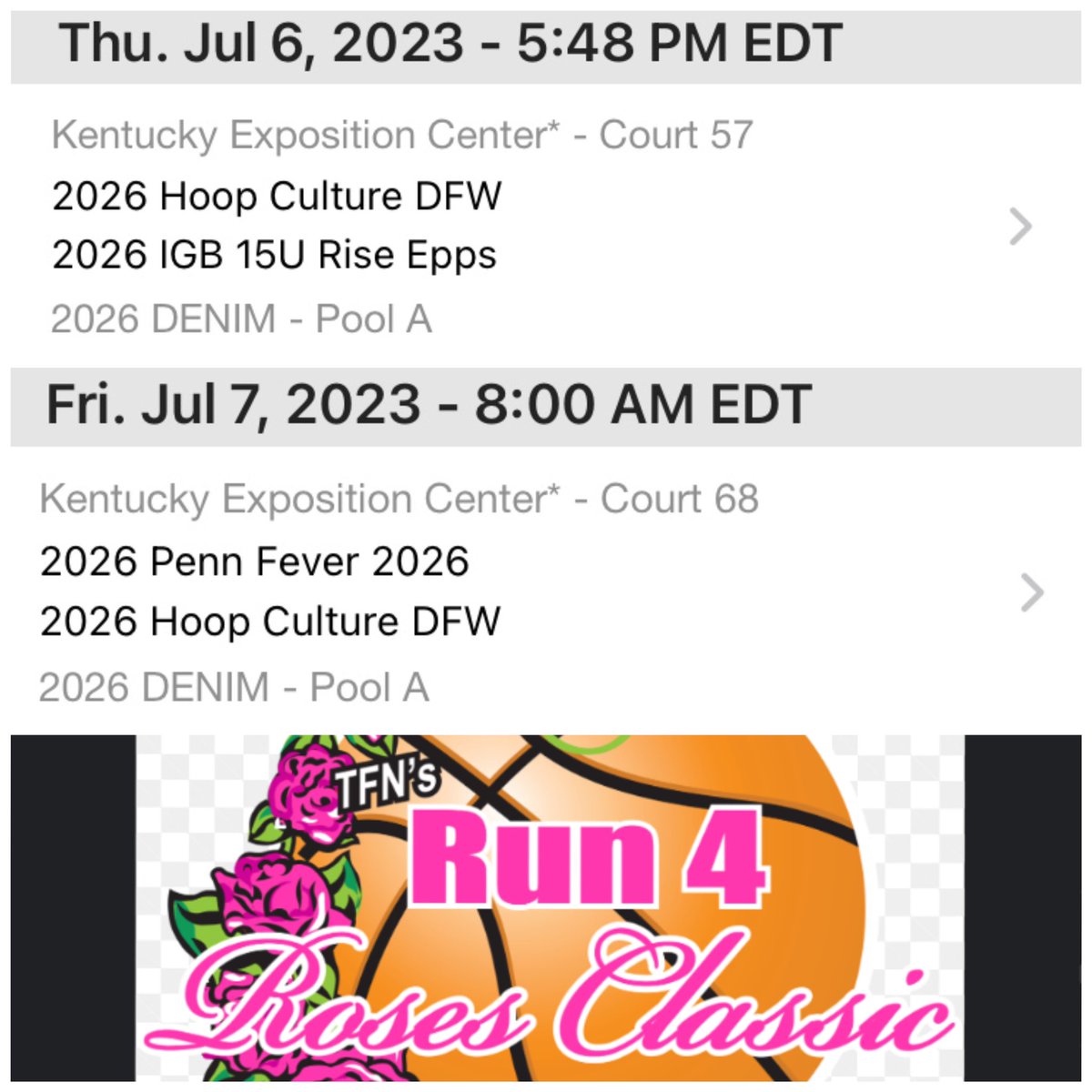 JnyeWeaver's tweet photo. In Kentucky ready to play!! 
-Kentucky Exposition Center

@HoopCultureDFW 
@PBRhoops 
@LadyTigers_MHS https://t.co/mcm9bCPcUF