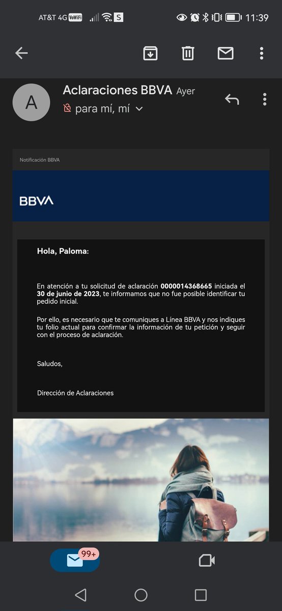 PalomaVentura_'s tweet photo. El 30 de junio hice un retiro si tarjeta de un cajero de @bbva @BBVA_Mex y el cajero no me dio nada, pero se cobro el retiro de mi cuenta.
Hable para reportarlo y ayer me llego un correo diciendo que mi aclaración dio un resultado en contra de mi solicitud. https://t.co/4LpXEfoSUh