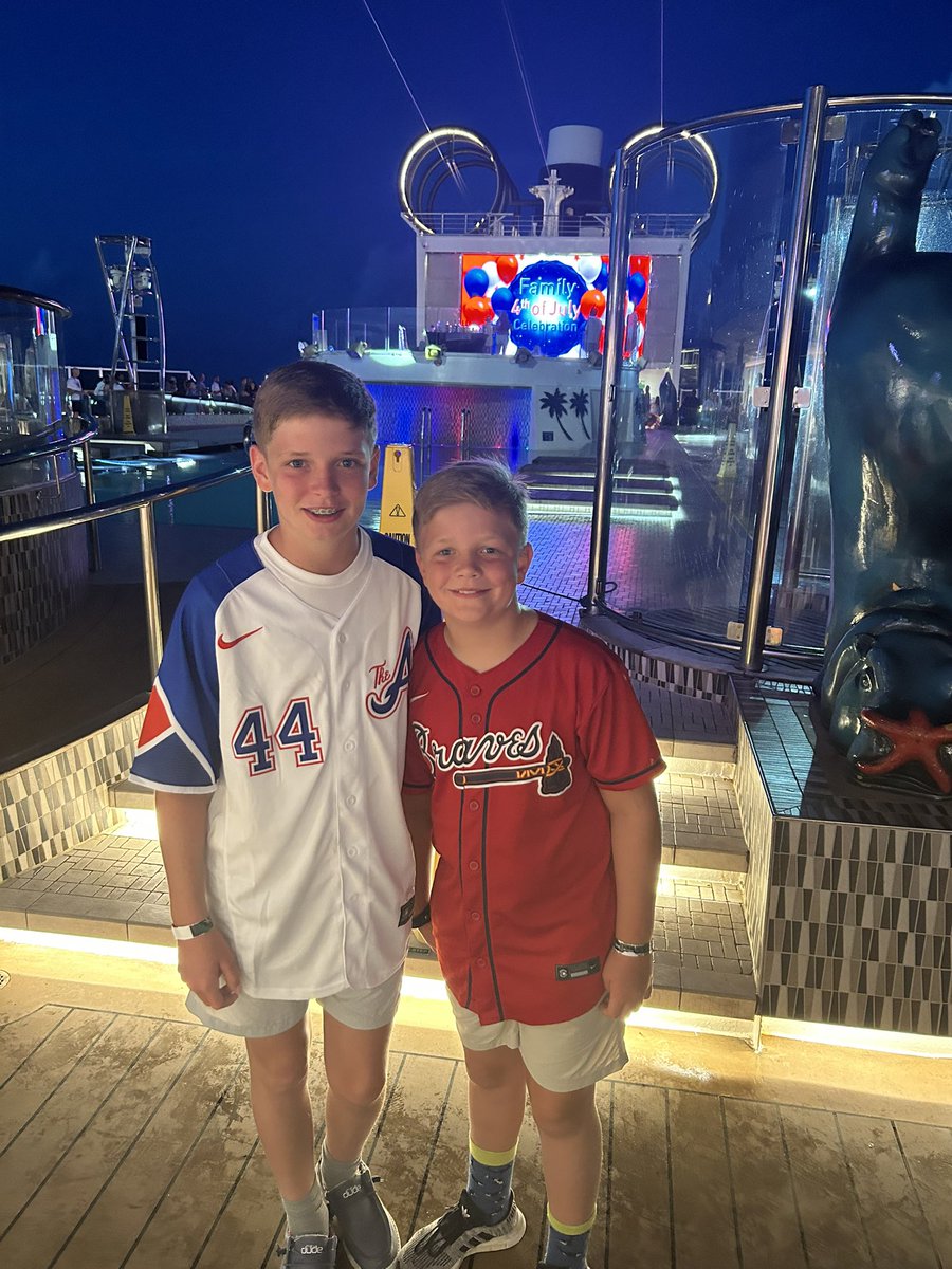 Elizabeth Bennett (@ebennett16) on Twitter photo Represented our red, white & blue and love for the <a href="/Braves/">Atlanta Braves</a> while sailing the seas. #Bennettboys23 Represented our red, white & blue and love for the <a href="/Braves/">Atlanta Braves</a> while sailing the seas. #Bennettboys23
