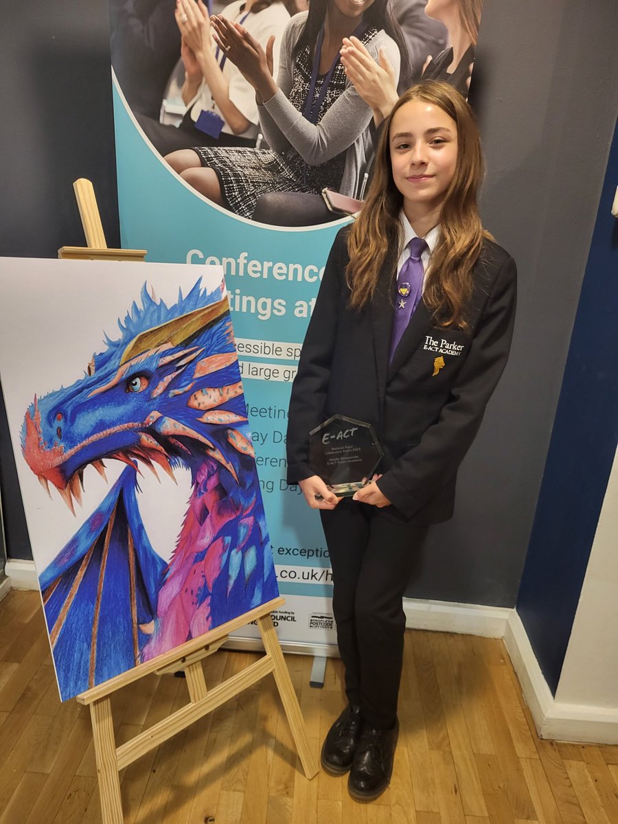TheParkerEACT's tweet photo. Y9 student Natalia was presented with an artwork award today by Tom Campbell, CEO of E-ACT, at the National Celebration Event.
@RhysStephenson1 CBBC Presenter, who hosted the awards. #parkerpride @EducationEACT @DxGusher https://t.co/iWRSZsvq1n