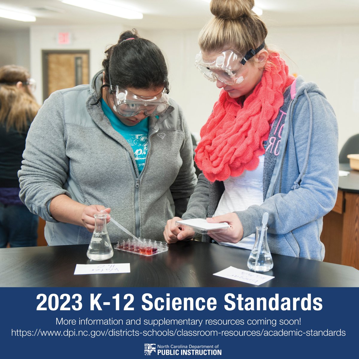 ncpublicschools's tweet image. At its July meeting, @edstateboard_nc approved 2023 K-12 Science Standards to be implemented in 2024-25 SY. Current 2009 K-12 Science Standards will remain in place for 2023-24 SY. More info, supplementary resources coming soon!