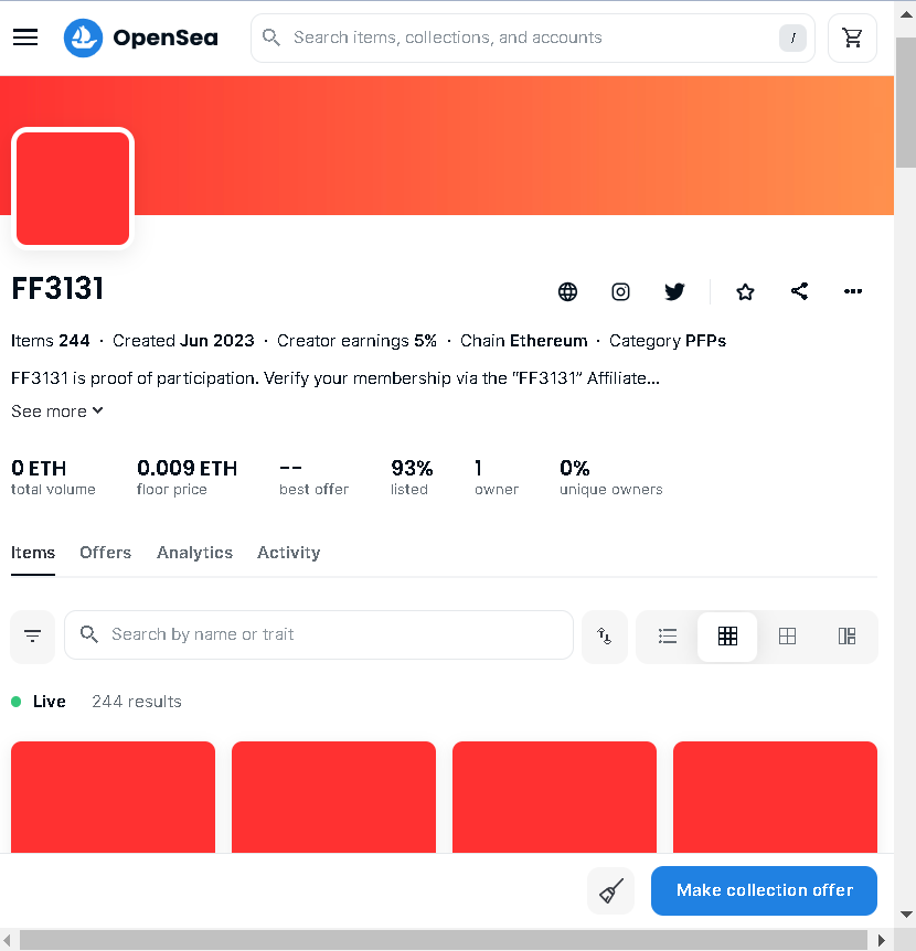 shahabul07's tweet photo. Hello Guys, i wanna sell my #FF3131 account i will need money urgent. Inbox with me direct message Check out this collection on OpenSea https://t.co/jSTAp3MJwO via @opensea #NFTGiveaway #NFTs #selling #art #OpenSeaNFT #openseanfts #openseaart https://t.co/RByMLdSD7c
