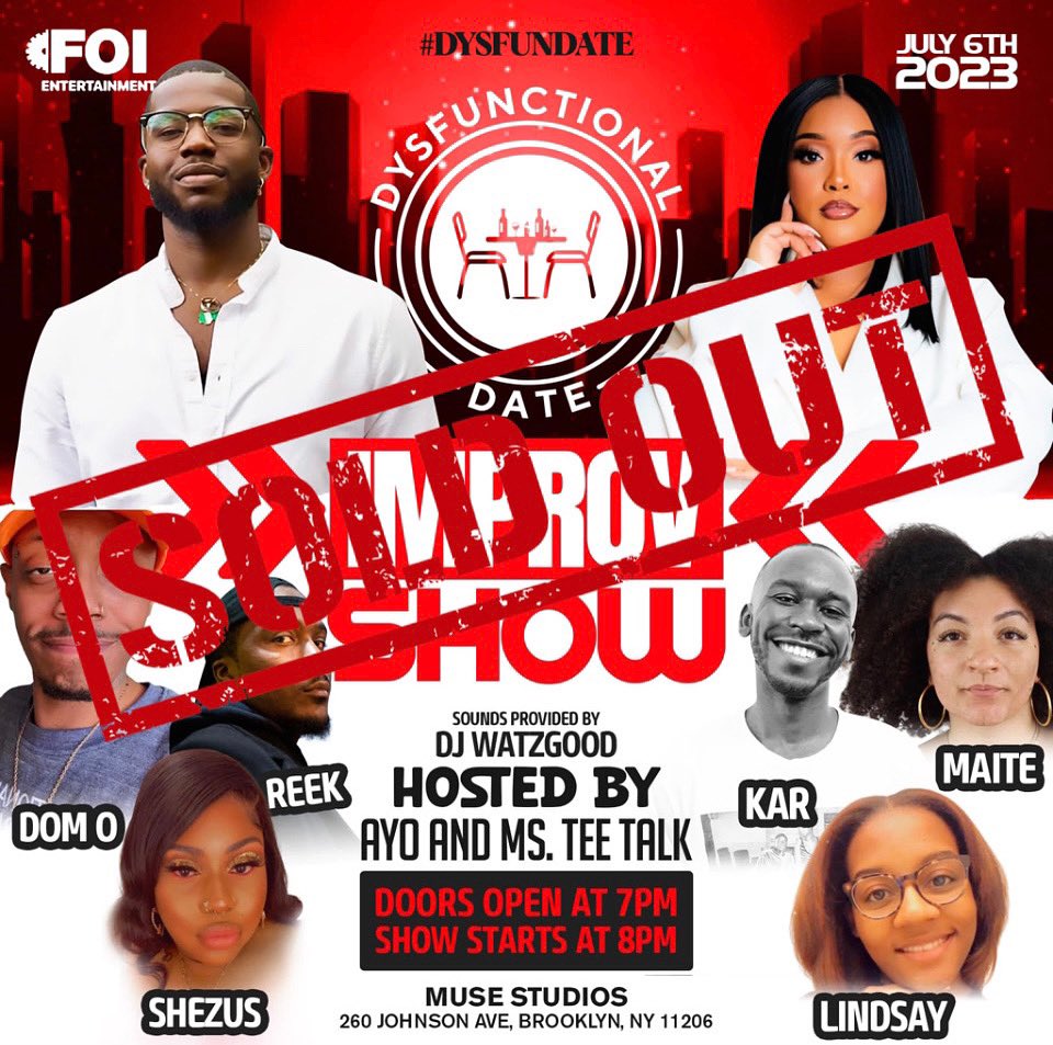 Thank you to everybody who made this possible!

Thank you to the entire staff, crew &amp; talent who made this happen!

To everyone who purchased a ticket, we thank you, &amp; can’t wait to see you guys tonight!

PLEASE NOTE:

NO TICKET = NO ENTRY
NO EXCEPTIONS! #DysfunDate