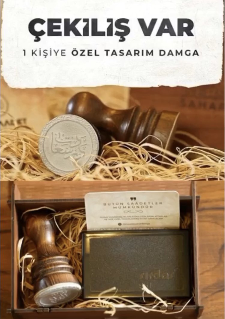 Bir kişiye ismine özel hazırladığımız damga hediye ediyoruz 🌸

Yapmanız gerekenler 

📌 Bu twiti Rt’lemek 
📌Sayfamızı takip etmek 

Çekilişimiz 11 Temmuzda sonuçlanacaktır 

Kataloğumuzu bir sonraki twitten inceleyebilirsiniz