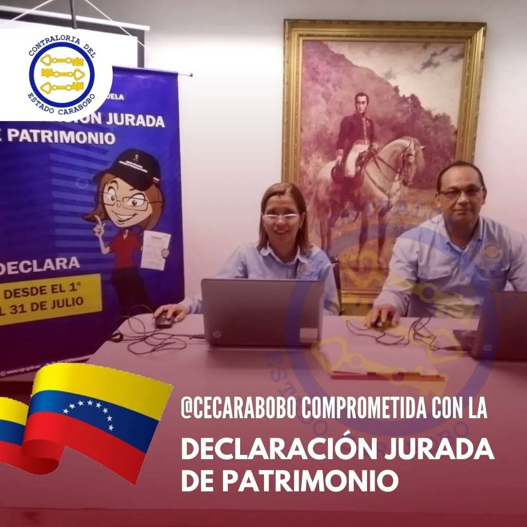 CECarabobo's tweet photo. La @CECarabobo comprometida con la campaña de #declaraciónJuradadePatrimonio, siguiendo las instrucciones del Contralor del estado @DIDALEJAN,  hoy se da continuidad con las asesorías  para todos los servidores y servidoras públicas de alto nivel y de confianza para la DJP. https://t.co/qtgHs2P4z8