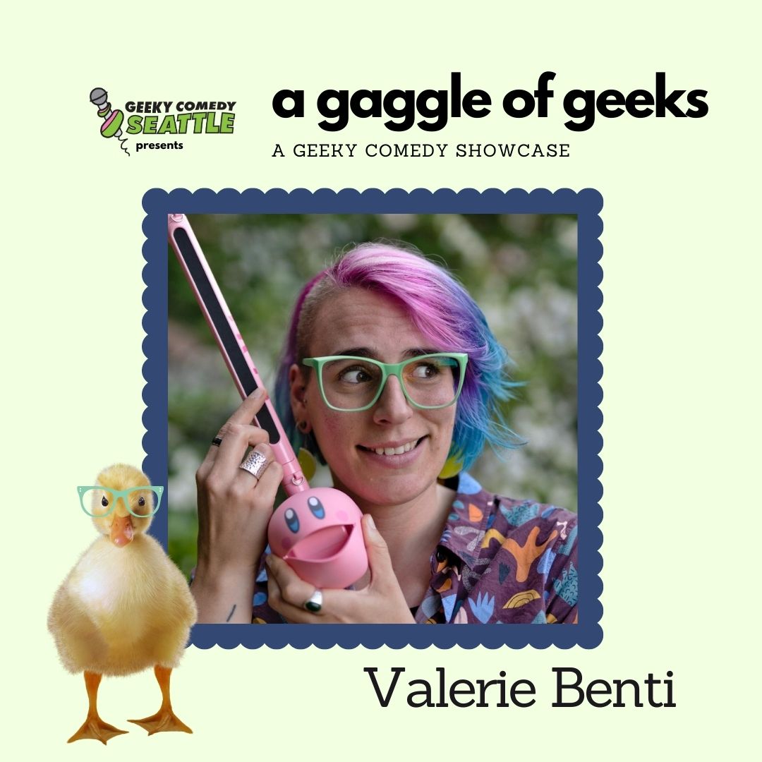 Geeky_Comedy's tweet photo. @Valerie_Benti takes their day-job as a scientist very seriously, except when they're doing science comedy, which is most of the time. After moving to Seattle in 2018, she founded @Geeky_Comedy and you can now find her performing, singing, and producing wherever they'll let her. https://t.co/UNdO5EDieW