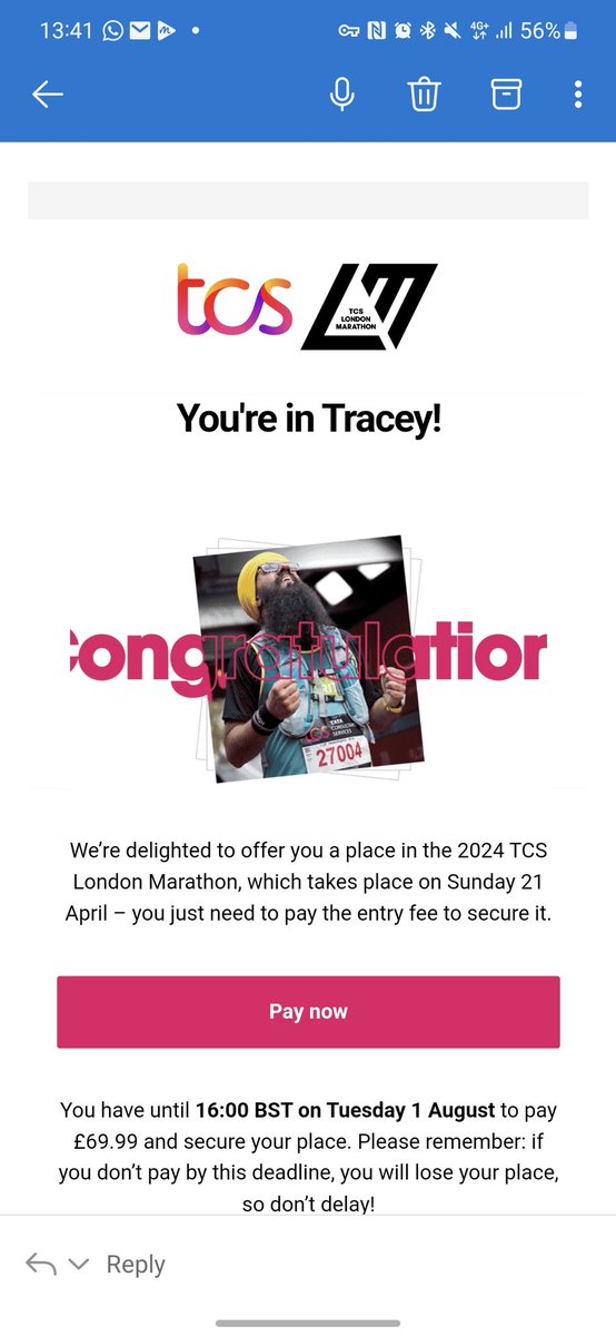 A breaking record of 578,374 people applied for the 17,000-20,000 2024 London Marathon ballot places

Always said I never win anything, or have any luck....🫣🤣🏃‍♀️

#TCSLondonMarathon2024 #Imin #LondonMarathon #1stAugustdeadline