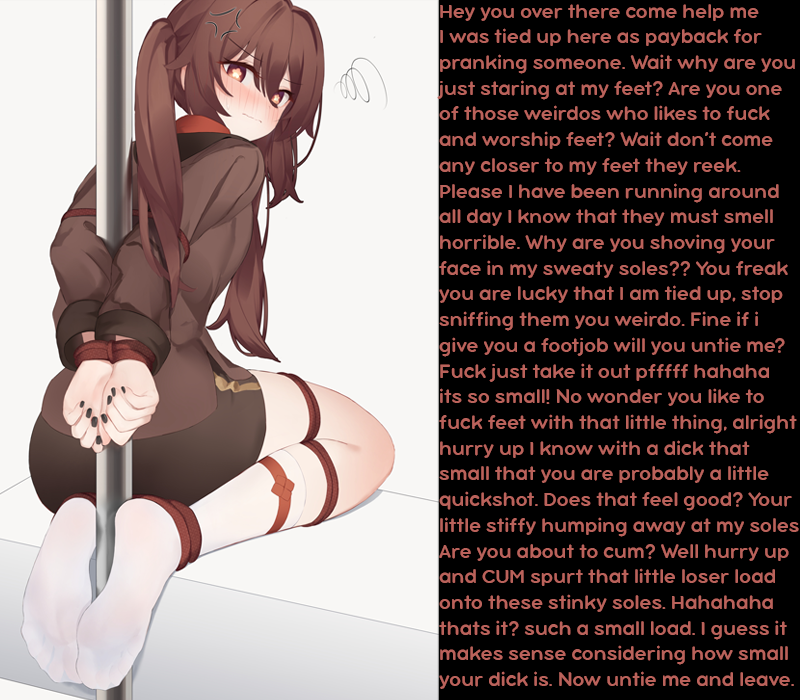 HuAlicee's tweet photo. Hu Tao's Predicament 

#feet #hentai #caption #soles https://t.co/bE20unnR9B