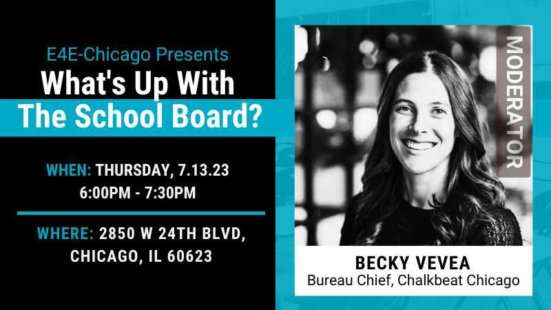 Ed4Excellence's tweet photo. Chicago’s school board will soon shift from 7 appointed members to 21 elected members.
Join #E4ECHI for a panel discussion moderated by @chalkbeatCHI's Becky Vevea on July 13 to learn how you can elevate your voice on this critical change. RSVP today - https://t.co/V5D72zYSod https://t.co/7JDPrz8S60