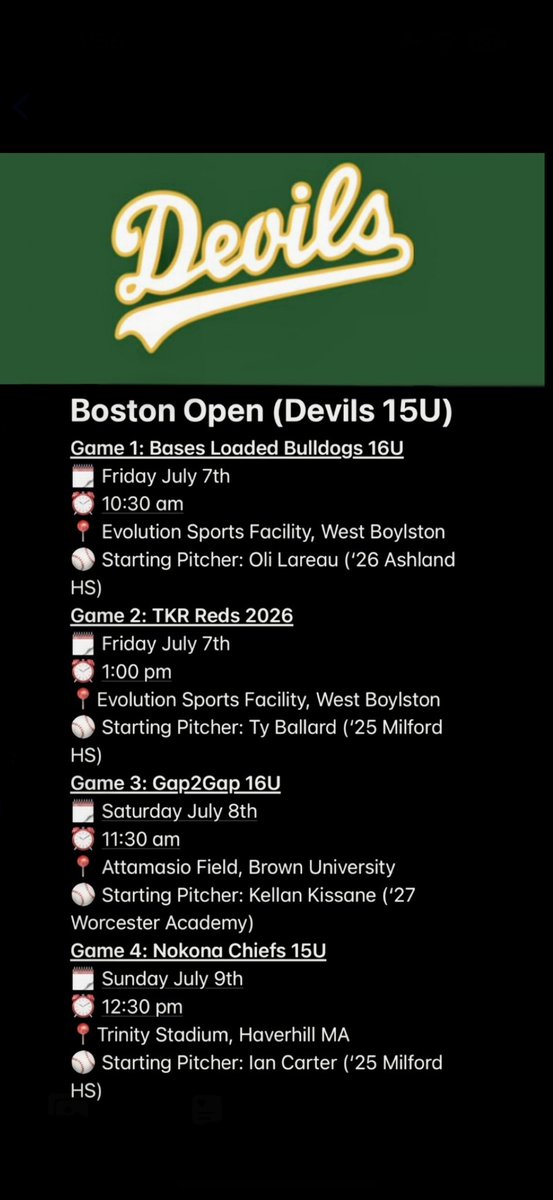 Devils 15U Boston Open schedule 😈

<a href="/MWS_Devils/">MWS Devils</a>