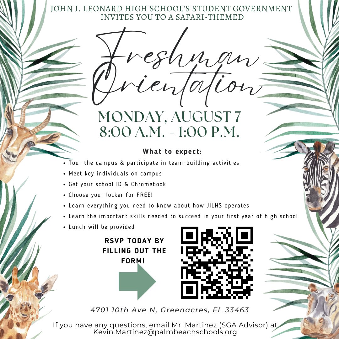 jilhsgvt's tweet photo. Lancers, get ready for an adventure! 🤩 🗺️ 

SGA is excited to invite you to our ✨safari-themed✨Back to School Nights and Freshman Orientation in early August!☀️ 👉Swipe to see your grade.

We can’t wait to see you there!🦁🦍🦓🦏 🐅🐆 #LancerPride #LoudandProud #LancersExplore https://t.co/aLa0BMgxyj
