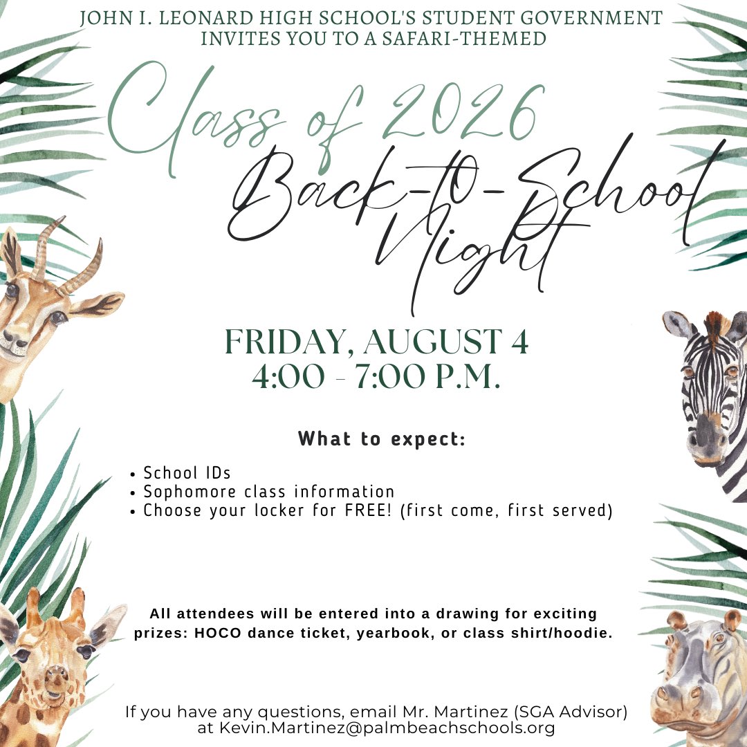 jilhsgvt's tweet photo. Lancers, get ready for an adventure! 🤩 🗺️ 

SGA is excited to invite you to our ✨safari-themed✨Back to School Nights and Freshman Orientation in early August!☀️ 👉Swipe to see your grade.

We can’t wait to see you there!🦁🦍🦓🦏 🐅🐆 #LancerPride #LoudandProud #LancersExplore https://t.co/aLa0BMgxyj
