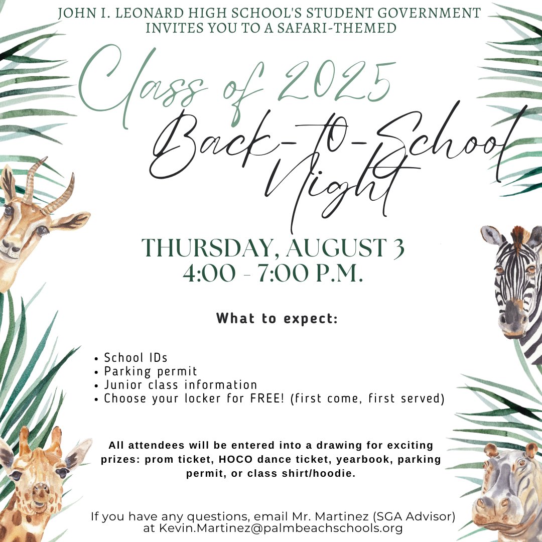 jilhsgvt's tweet photo. Lancers, get ready for an adventure! 🤩 🗺️ 

SGA is excited to invite you to our ✨safari-themed✨Back to School Nights and Freshman Orientation in early August!☀️ 👉Swipe to see your grade.

We can’t wait to see you there!🦁🦍🦓🦏 🐅🐆 #LancerPride #LoudandProud #LancersExplore https://t.co/aLa0BMgxyj