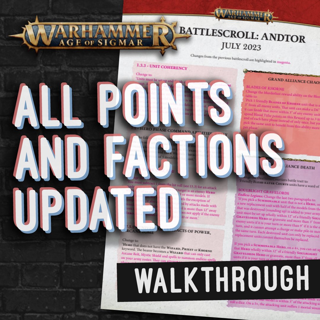 Rob smashes through all the changes in the New Age of Sigmar 2023 Battlescroll

Check it out

Youtube: youtu.be/WhpfS3swNXo
Podcast: soundcloud.com/the-honest-war…