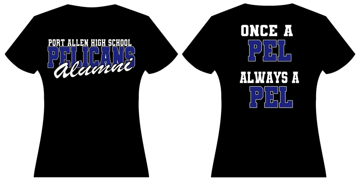 You may pay in person at school with cash, credit or debit or via CashApp ($PortAllenPels). You may make an additional donation and alumni t-shirts are also available to purchase. Please also consider submitting the information requested to be included in our alumni spotlight.