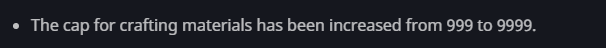 Zintration's tweet photo. @PezRadar @PezRadar 
Is this a typo? Cap was already 9999 by default and I don't see any change in-game https://t.co/MlFHYpfpJ2