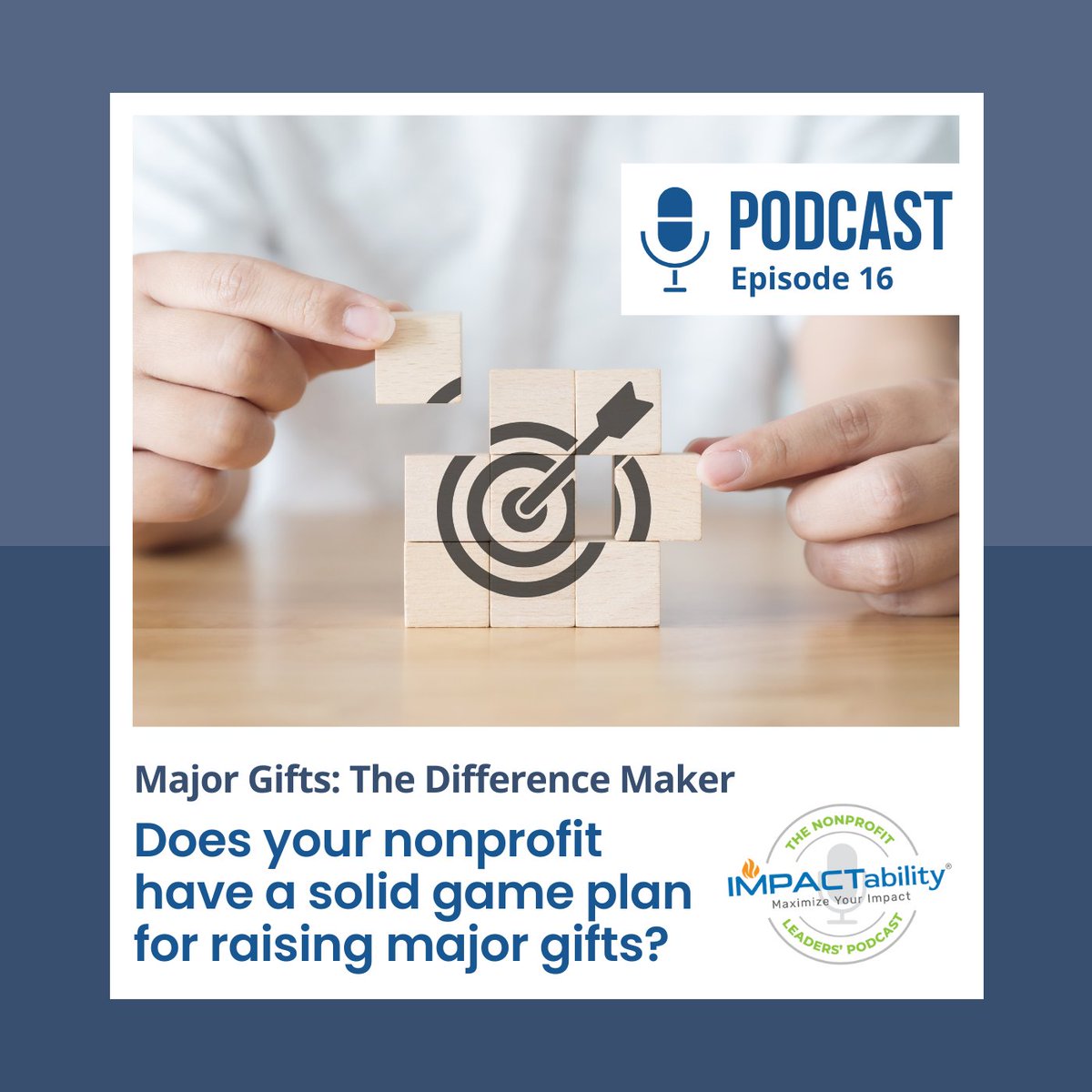 SoukupStrategic's tweet photo. PODCAST️: 🎙️ I If you aren’t already working with individual donors to raise major gifts, the time to start is now and this episode can help!

Apple Podcasts - https://t.co/IAVpoX18TF 
Google Podcasts - https://t.co/Zis00eMJ7x 

 #IMPACTabilitypodcast  #NonprofitPodcast https://t.co/S4ndACZzlv